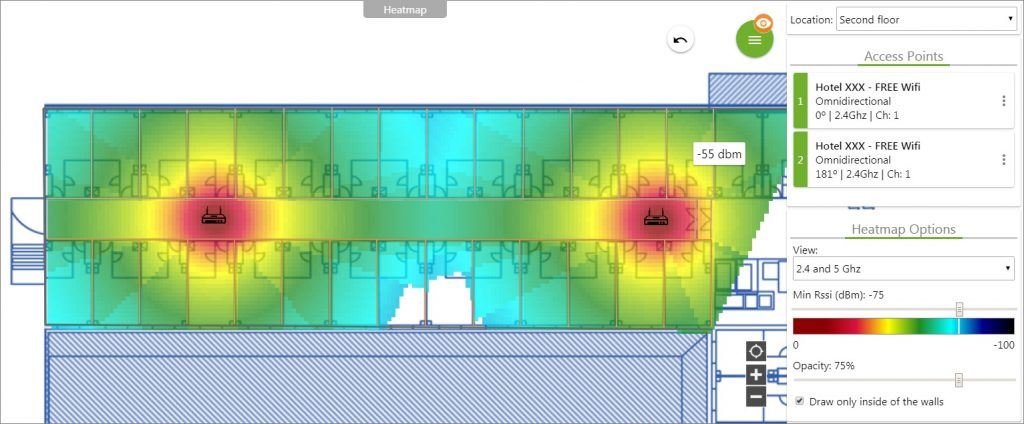 wifi planning, Design and locate access points in a simulation.