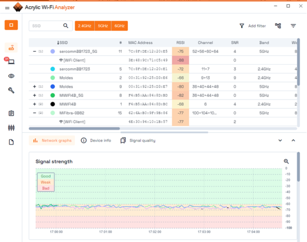 Acrylic WiFi Analyzer For Windows Troubleshooting Your WiFi   Screenshot1 600x472 